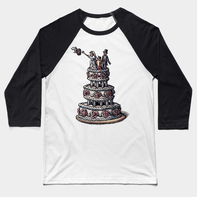 Family Wedding Cake Baseball T-Shirt by Lisa Haney